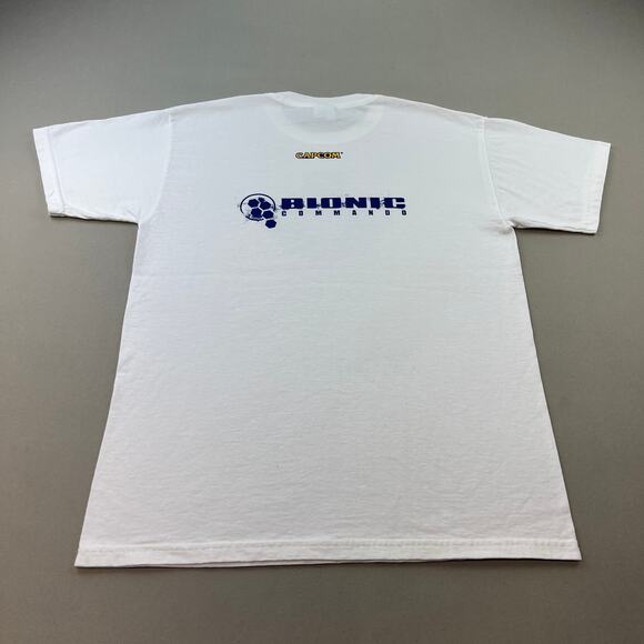 Vintage Capcom Bionic Commando T-Shirt Adult Medium White Pop Goes Dictator Game - Picture 4 of 10